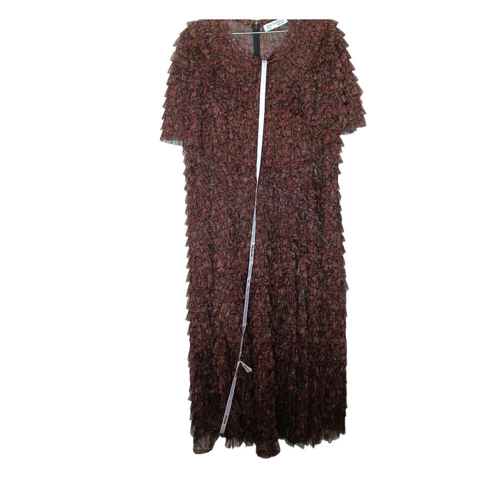 New with Tags Mac Duggal 8042 Brown Multi Tiered Ruffle Chiffon Gown Dress Sz 20 - Picture 4 of 16